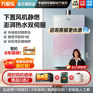 万家乐燃气热水器彩虹RG1色渐变下置风机静音伺服恒温天然气强排
