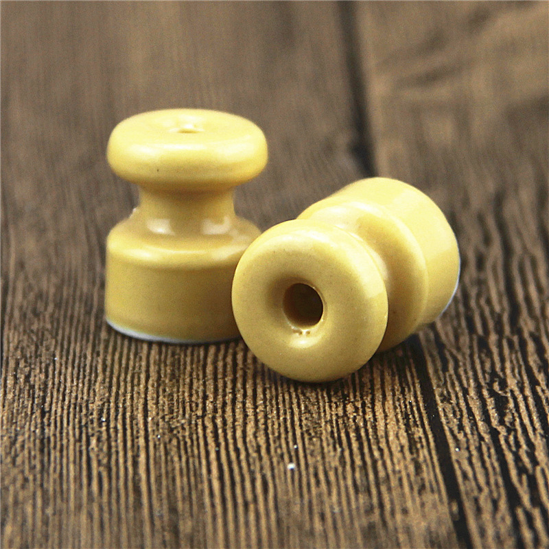五彩陶瓷绝缘子抽屉拉手高z频瓷扶手小瓷珠瓷瓶绕线端子