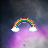 TLP反光车贴 嘻哈浪漫涂鸦行李箱笔记本贴纸 彩虹白云天空蓝天