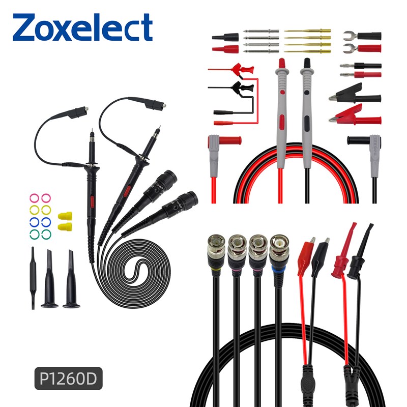 同轴电缆线测试套件BNCQ9转双夹线100M示波器探头万用表表笔