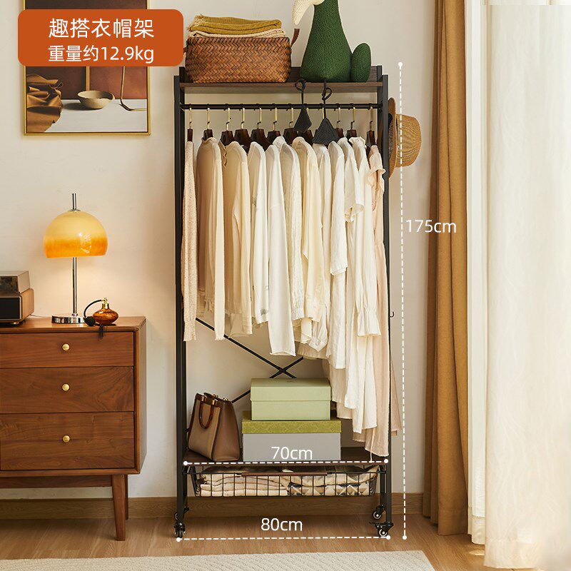 家用挂衣架现代简约门厅可移动衣帽架一体门口立式落地简易衣架子