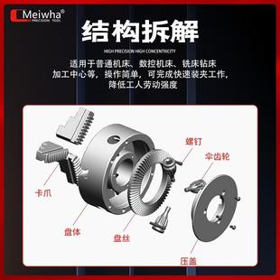梅华三爪卡盘自定心125130160200250320车床机床三爪精密手动