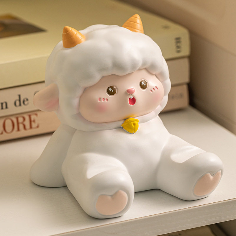 卡通咩咩羊手机支架桌面装饰摆件 创意树脂工艺品平板支撑架礼物,家居饰品,桌面摆件,淘宝优惠券,粉丝福利购,淘宝优惠卷