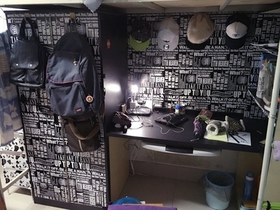 大学生墙纸自粘寝室壁纸防水复古创意桌纸墙贴纸宿舍