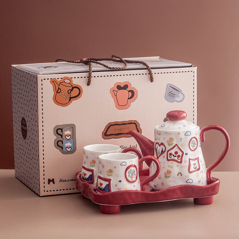 结婚新人改口敬茶杯订婚新婚红色陪嫁礼物茶壶茶具创意礼盒套装,节庆用品/礼品,喜碗/敬茶杯,淘宝优惠券,粉丝福利购,淘宝优惠卷