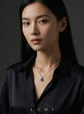 鹿妮一眼显贵的法式蓝宝石项链