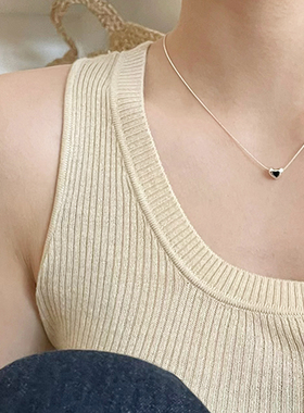 925银爱心项链女轻奢小众高级