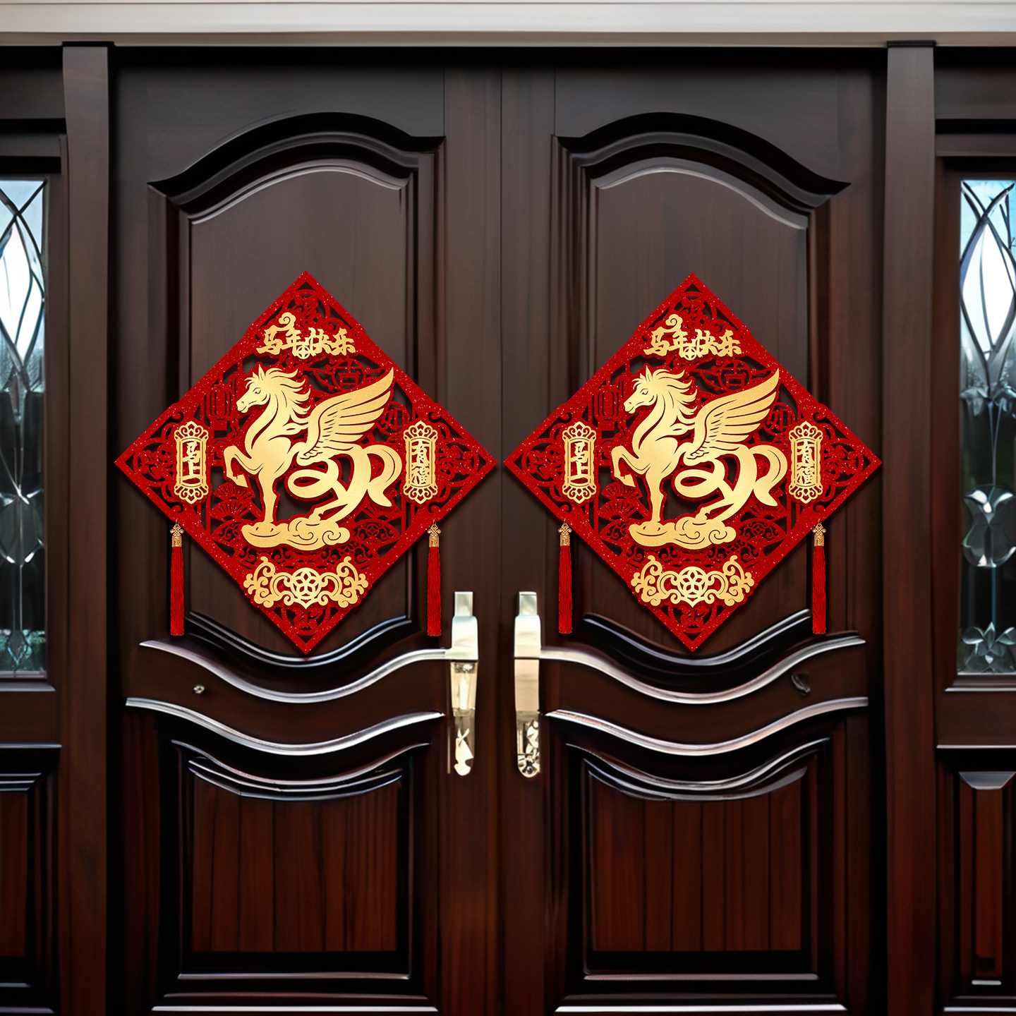 福字门贴2026马年新年装饰过年春节入户门高档立体绒布自粘福字帖,节庆用品/礼品,福字/窗花/窗贴,淘宝优惠券,粉丝福利购,淘宝优惠卷