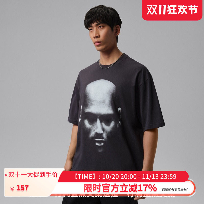 Nike耐克AJ 男子黑色圆领运动短袖 IV2020-045