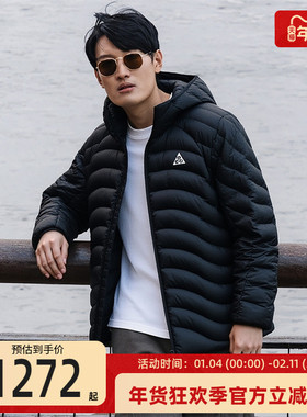 nike耐克男子ACG运动户外休闲保暖连帽棉服外套锐力HJ3736-010