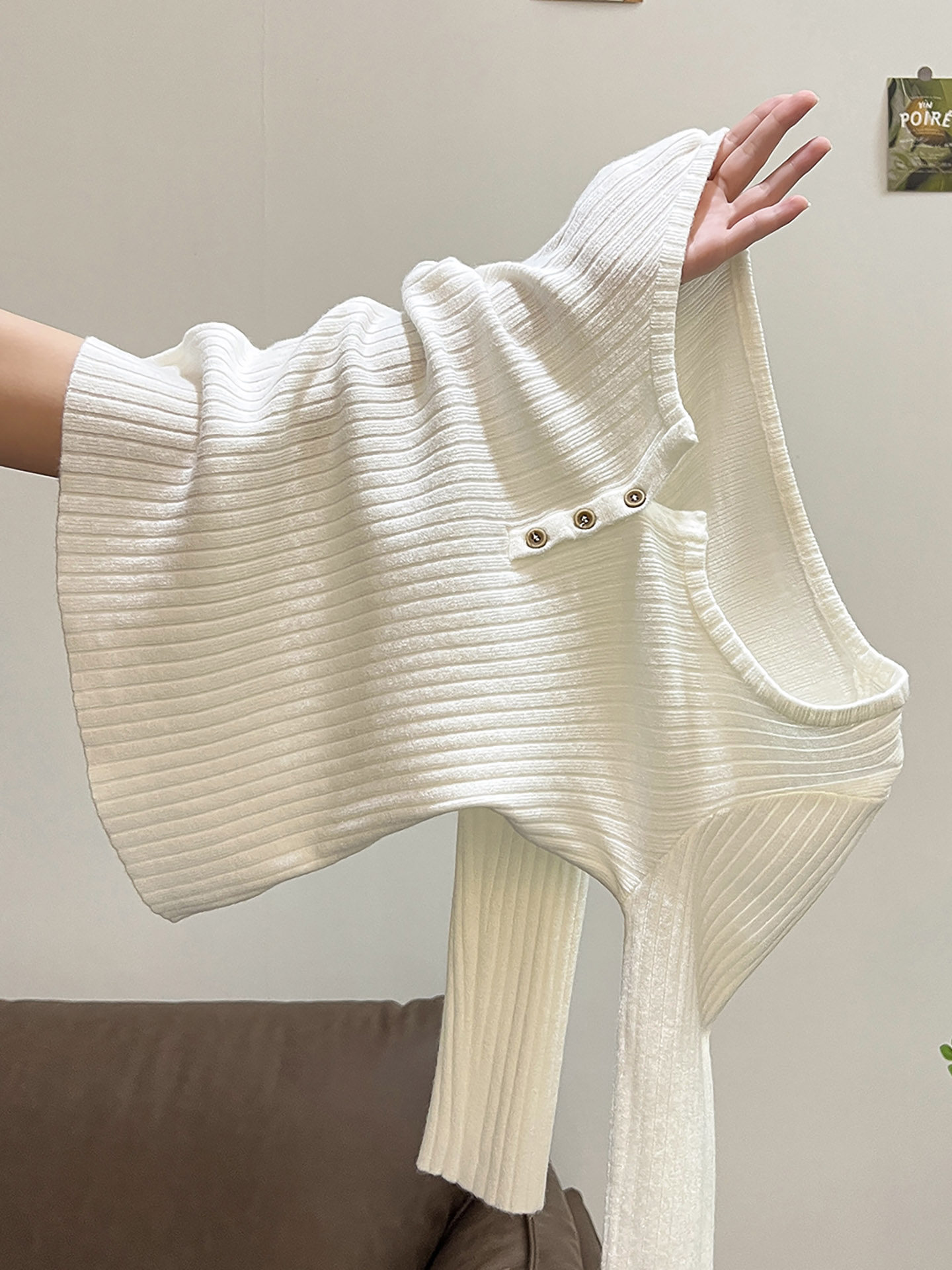 早秋针织衫女2025新款修身高级感内搭法式低领锁骨毛衣打底衫上衣