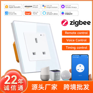 86型英标智能ZIGBEE插座APP远程Alice语音墙插定时Алиса