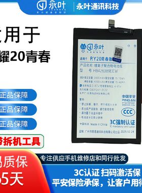 永叶电池适用于P6/P8max/荣耀20青春/X10超级快充 X30I X20SE