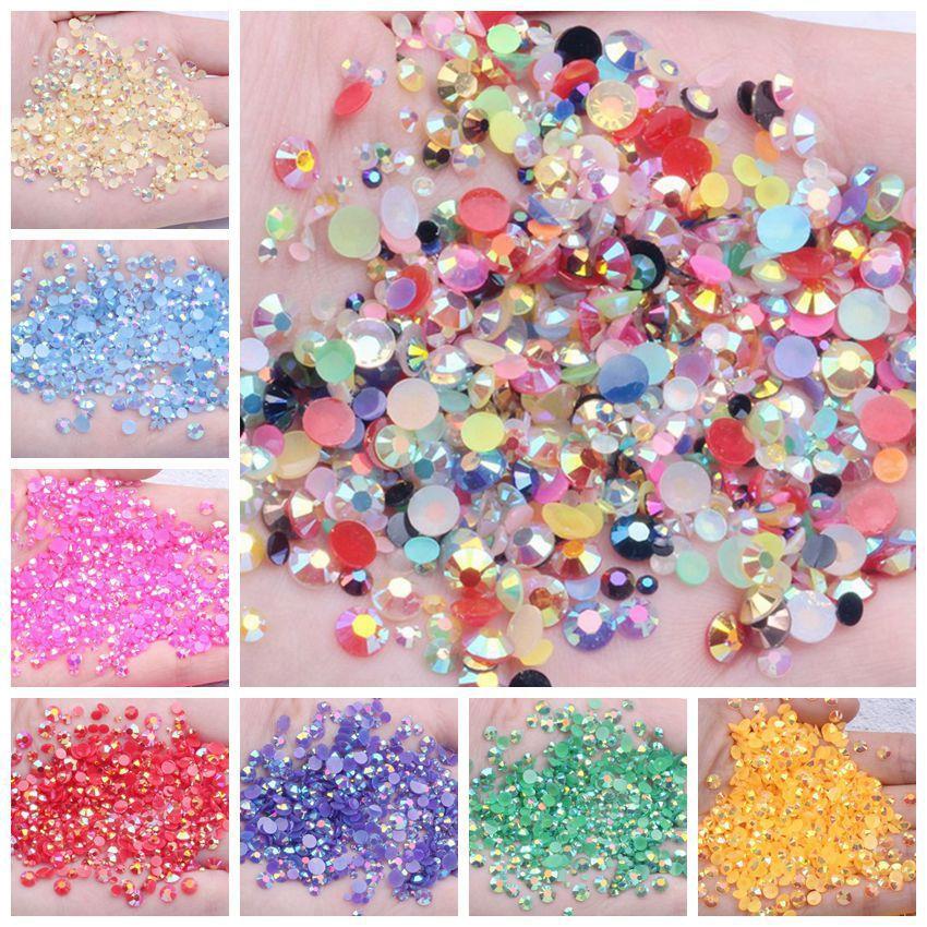 大包树脂钻幻彩果冻平底冰花钻AB彩钻 diy手机壳贴钻美甲钻跨境批