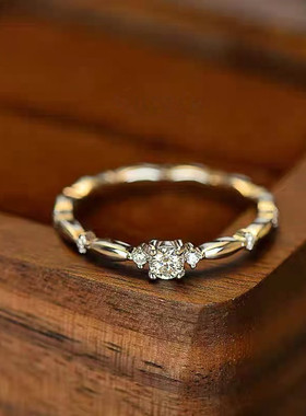 925银花边新款排戒副戒钻戒高碳石莫桑石戒指小众气质原创带证书