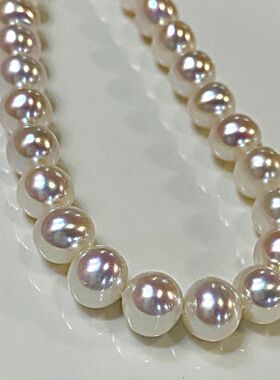 日本AKOYA强光天然海水珍珠项链正圆证书轻奢通勤百搭气质高级