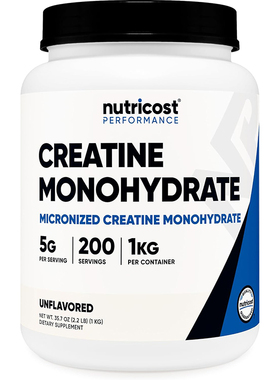 美国Nutricost Creatine Monohydrate水肌酸微粉1kg 增肌支持