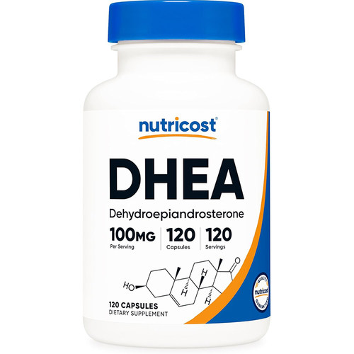 现货美国Nutricost DHEA成人脱氢表雄酮补充剂青春素100mg 120粒