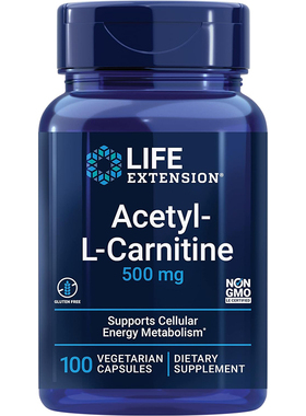 现货Life Extension Acetyl-L-Carnitine乙酰左旋肉碱 500mg100粒