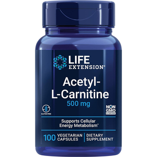 现货Life Extension Acetyl-L-Carnitine乙酰左旋肉碱 500mg100粒