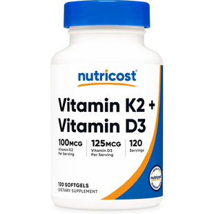 现货美国Nutricost Vitamin K2+ Vitamin D3维生素 K2+维生素 D3