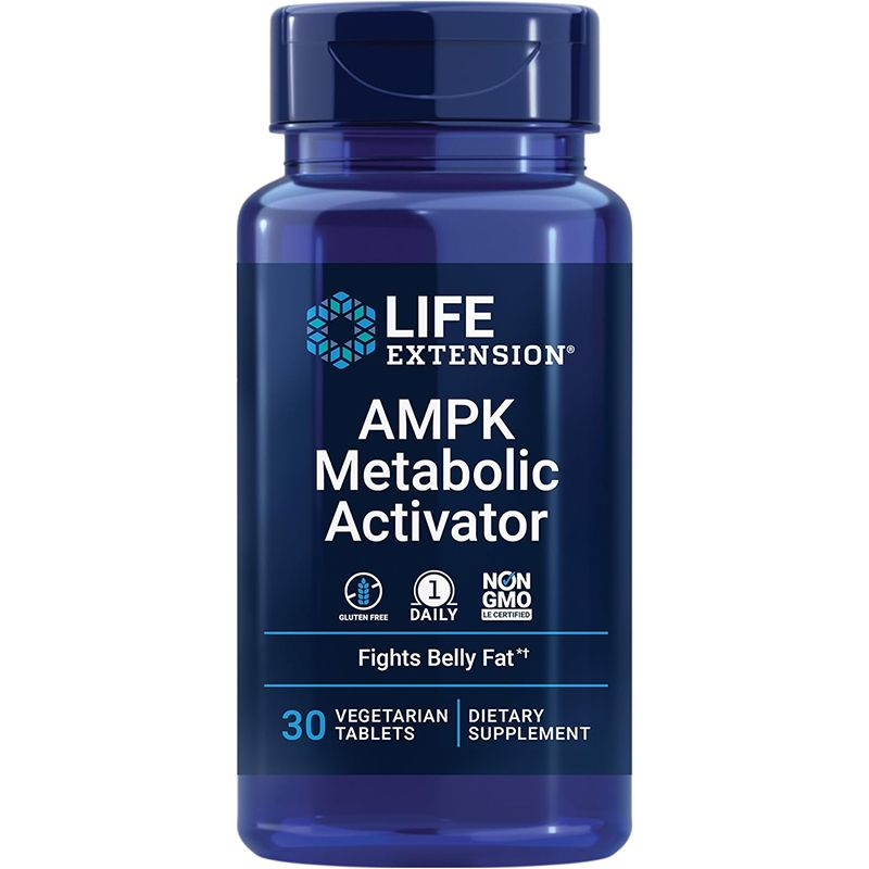 现货Life Extension AMPK 代谢活化剂 30片素食片 腹部脂肪激活剂