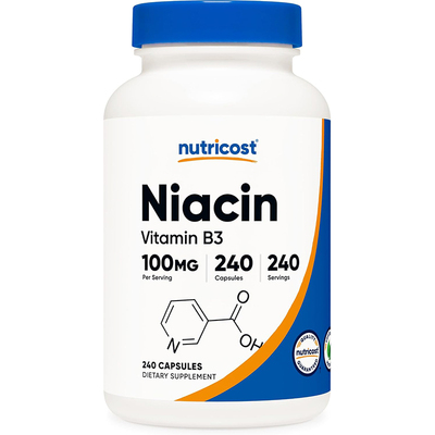 现货美国Nutricost Niacin Vitamin B3维生素B3胶囊100mg240粒