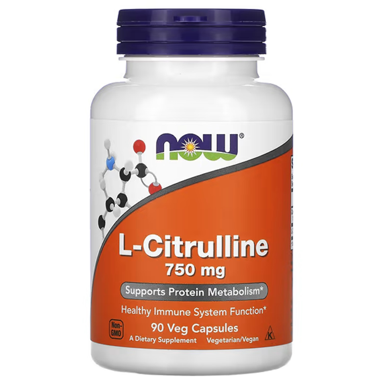 现货 NOW Foods L-Citrulline左旋瓜氨酸750 毫克90 粒素食胶囊