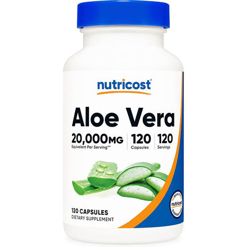 现货美国nutricost Aloe Vera芦荟胶囊20000mg*120粒胶囊