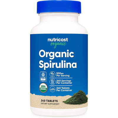 现货美国Nutricost Organic Spirulina 有机螺旋藻500毫克240片