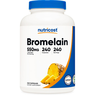 美国直邮Nutricost Bromelain菠萝蛋白酶550mg胶囊240粒肠胃保健