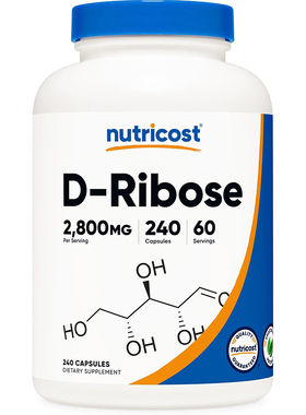 美国直邮Nutricost D-Ribose D-核糖 2800 毫克240粒胶囊