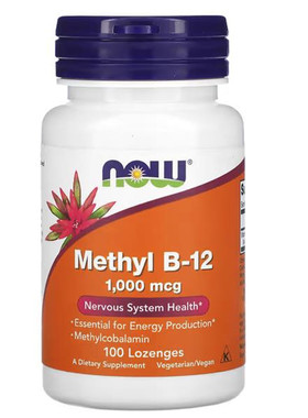 现货NOW Foods Methyl 甲基 B12 维生素 甲钴胺1000微克100粒锭剂