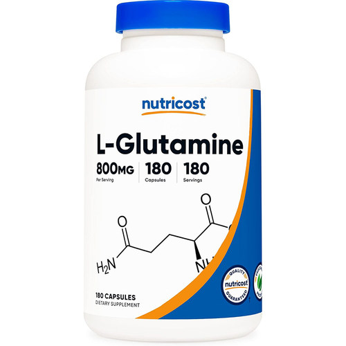 美国直邮Nutricost L-谷氨酰胺800mg L-Glutamine 180粒胶囊