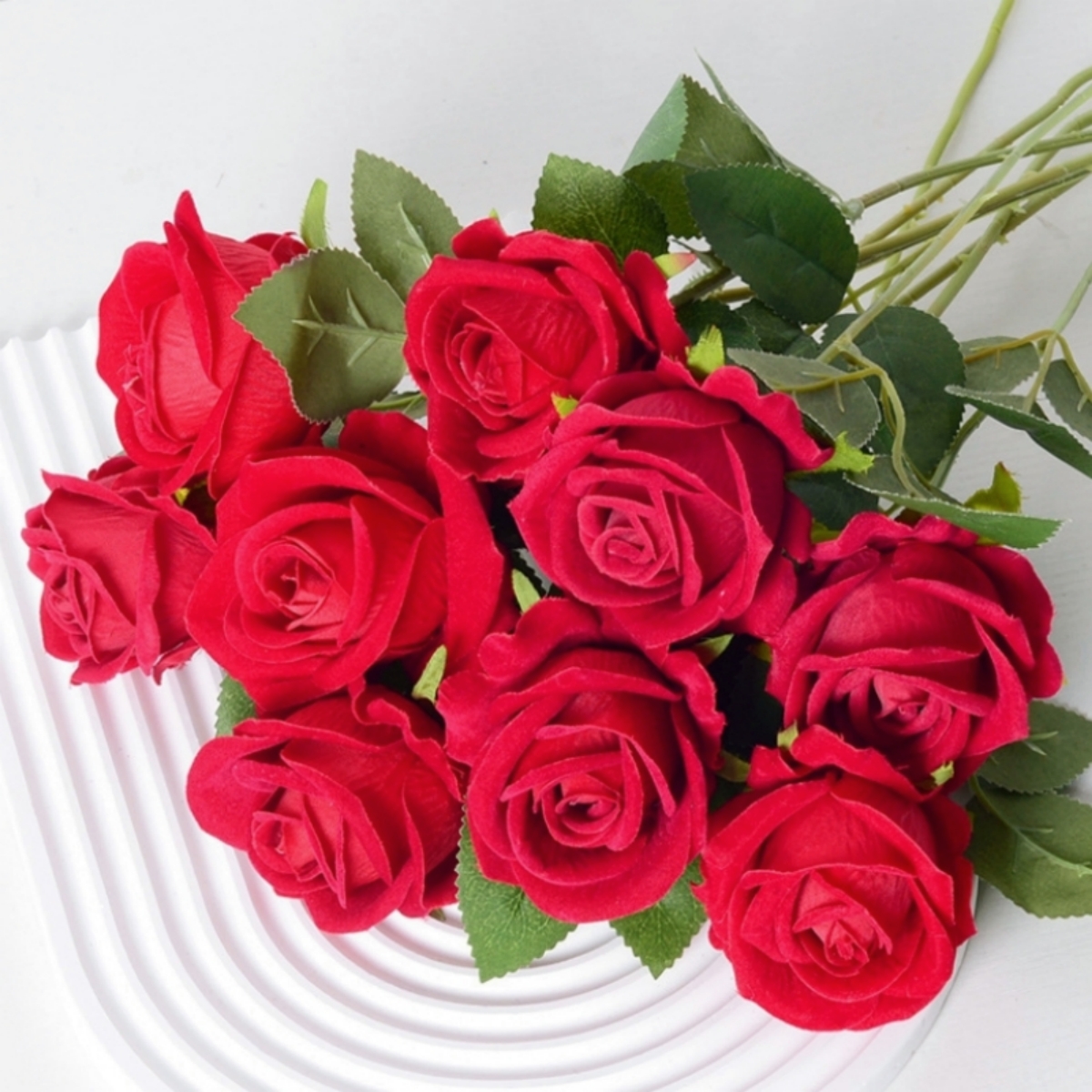 仿真小绒布玫瑰花仿真玫瑰家居婚庆装饰情人节仿真花假花ROSE