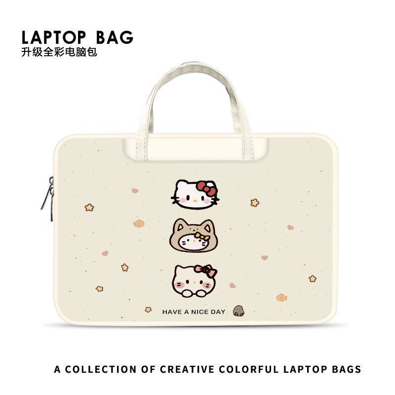 可爱凯蒂猫笔记本电脑包适用手提女苹果15.6寸华为matebook14联想14寸小新戴尔12寸通勤平板收纳新款