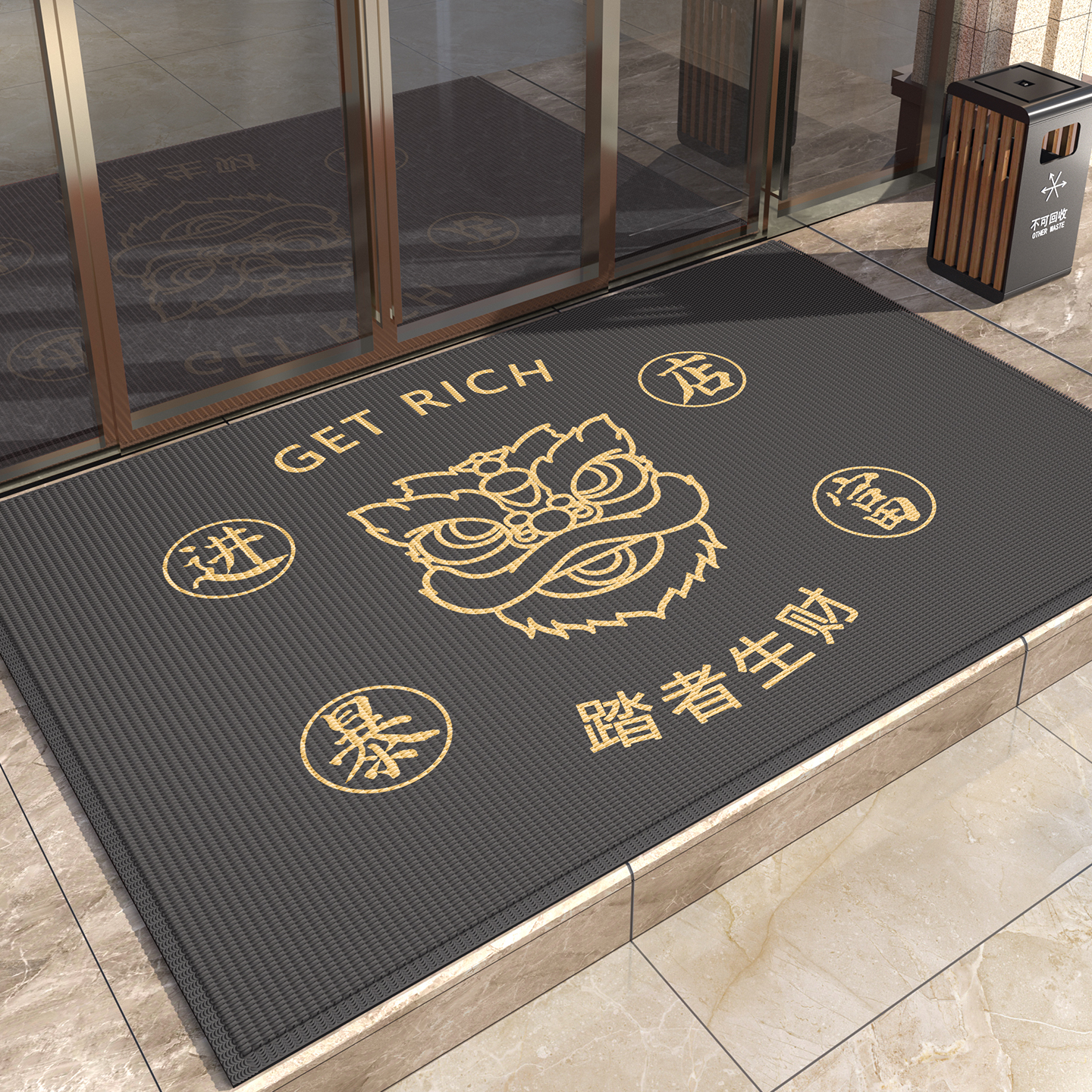 商用红色迎宾地毯定制logo