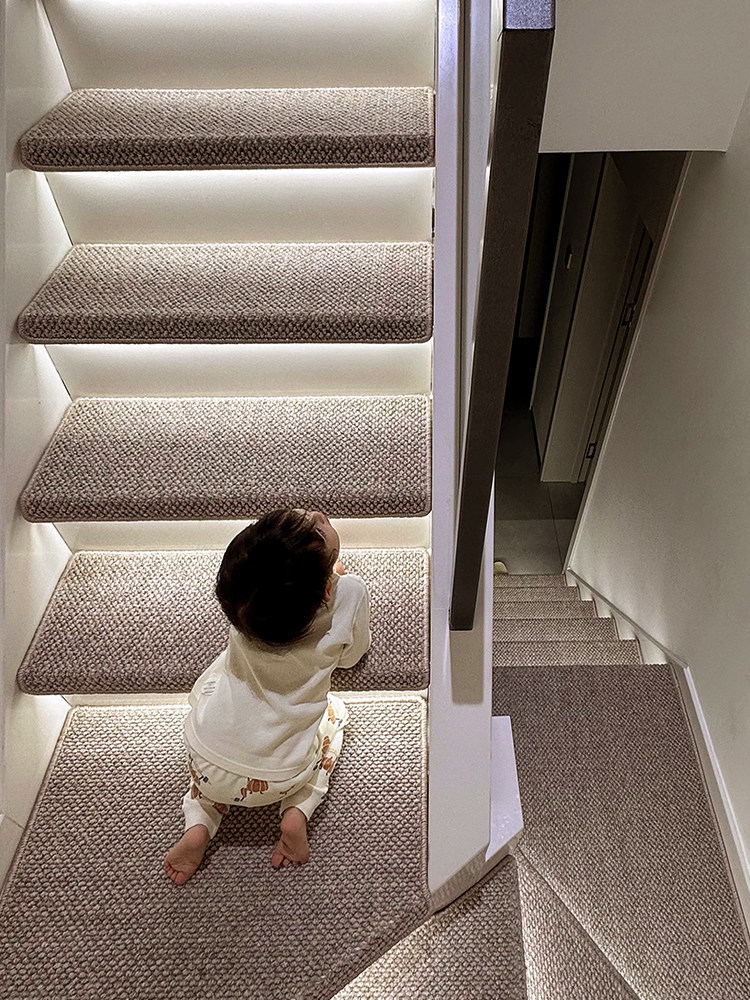 高端羊毛实木楼梯踏步垫自粘台阶地毯别墅室内防滑静音地垫可定制,居家布艺,楼梯垫,淘宝优惠券,粉丝福利购,淘宝优惠卷