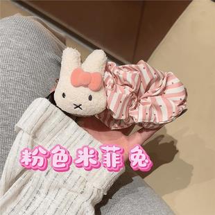 2025新款粉色米菲兔条纹波点香蕉夹高颜值ins风少女感可爱发饰