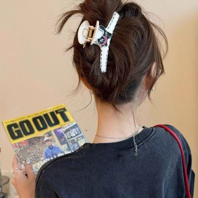 甜美可爱后脑勺波点小猫发夹
