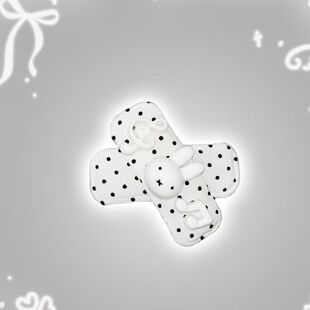 新款黑白波点甜美米菲兔发夹创口贴高级感气质优雅百搭高级感头饰