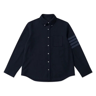 肌理感色织四条杠 25新款 定制纱线 夹克 早秋单品 斜纹双面衬衫