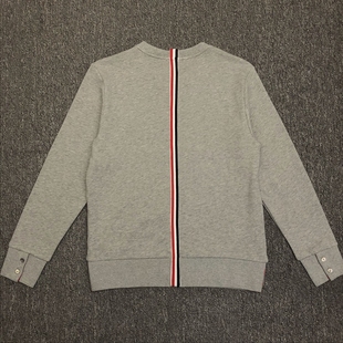 版 2025春秋新款 修身 纯棉材质 型 TB后背彩条圆领套头卫衣