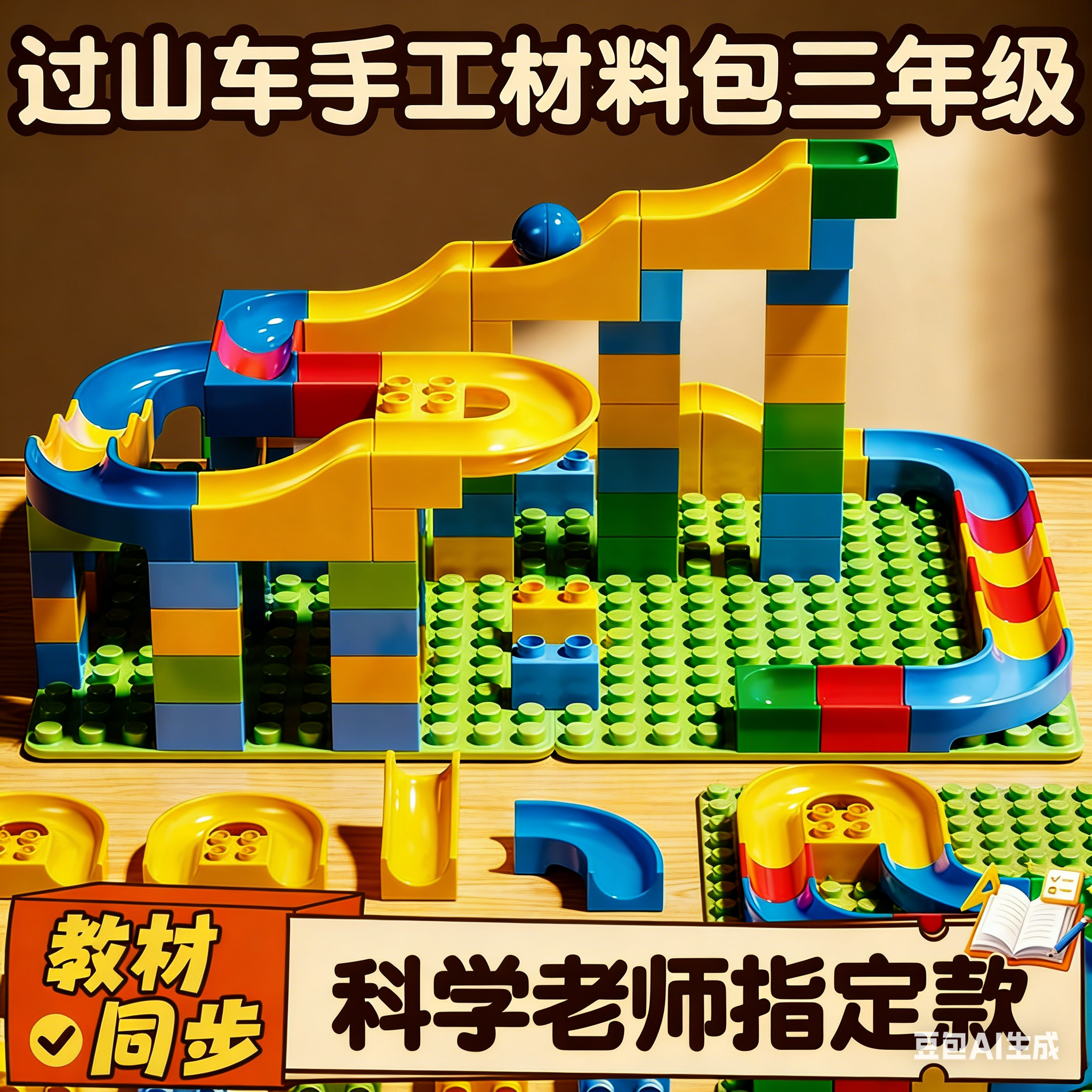 过山车手工材料包三年级教材同款科学实验套装2米简单手摇成品