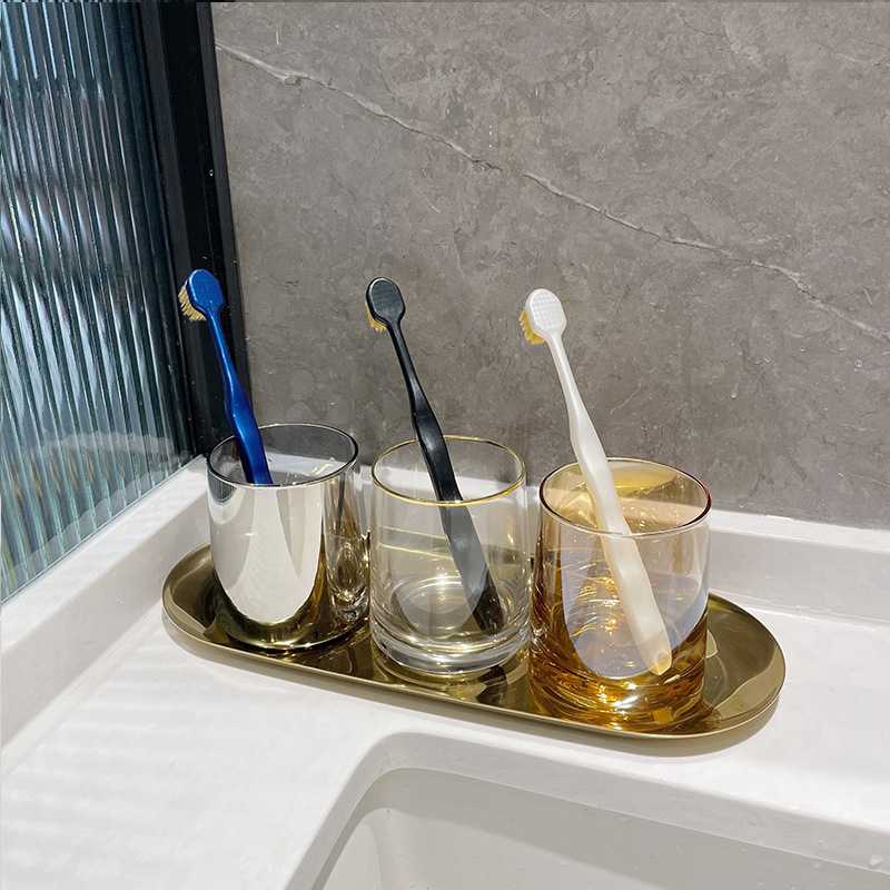 酒店漱口杯玻璃简约牙刷杯套装家