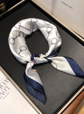 悦饰韵桑蚕丝丝巾小方巾53x53cm春秋领巾百搭韩国装饰真丝围巾