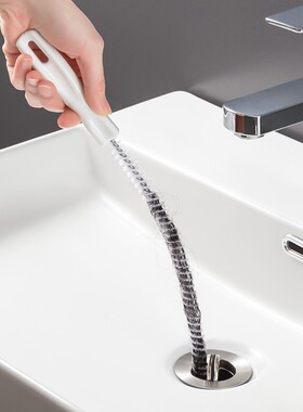 日本下水道疏通神器毛发洗脸池头发清理通水管清洁刷神器专用工具