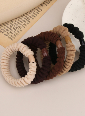 5个大地色橡皮筋新款黑色个性小肠耐用发绳高马尾头绳发圈高弹力