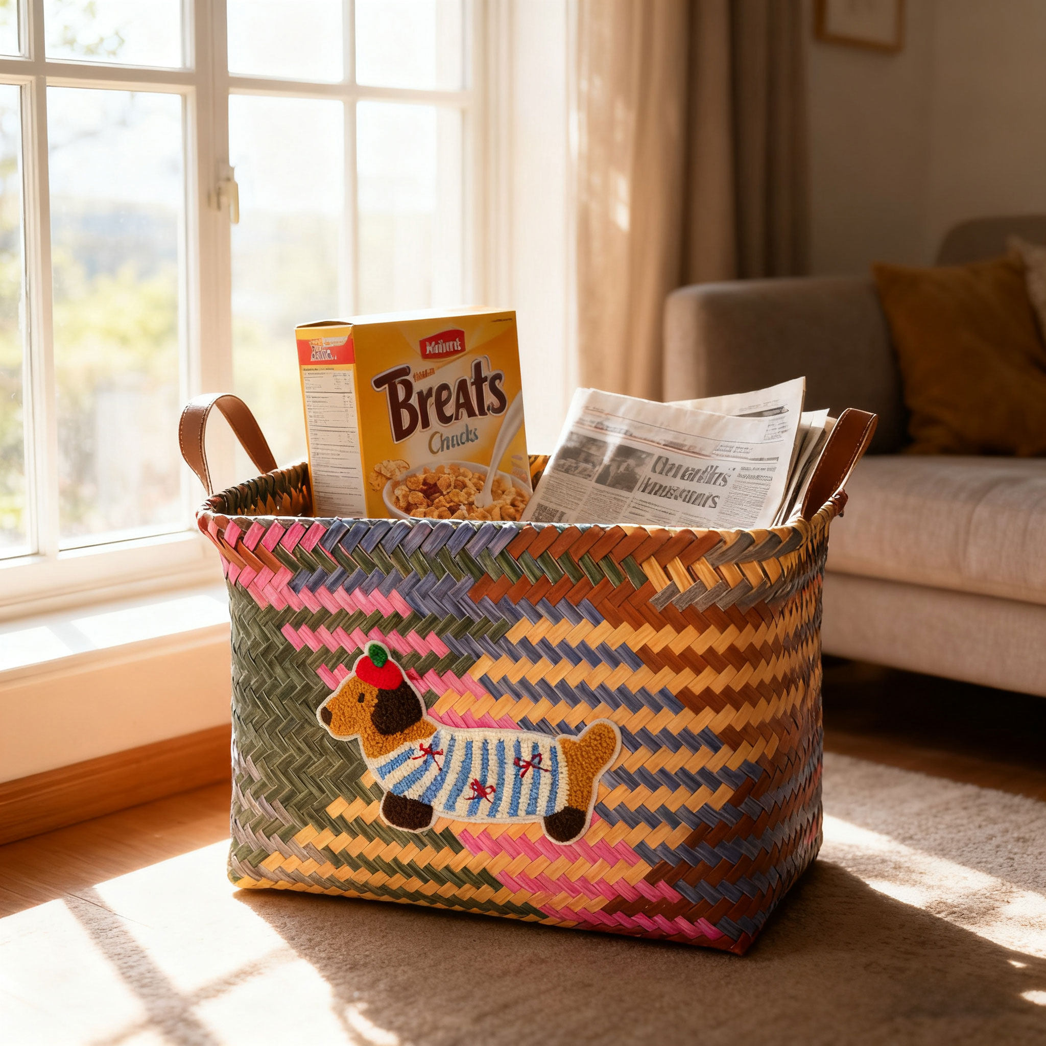 家用零食收纳筐仿藤编客厅杂物整理篮玩具筐衣服编织收纳箱储物篮,收纳整理,收纳箱,淘宝优惠券,粉丝福利购,淘宝优惠卷