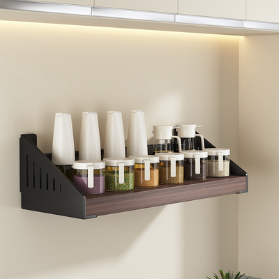 免打孔厨房置物板壁挂调料收纳